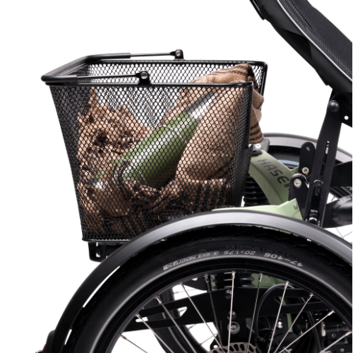 SW10347 Bild1 Hase Bikes Trike Liegerad Dreirad Therapierad Zubehoer 28348 Hase Korb AVS Daily inclusive Gepaecktraegeradapter